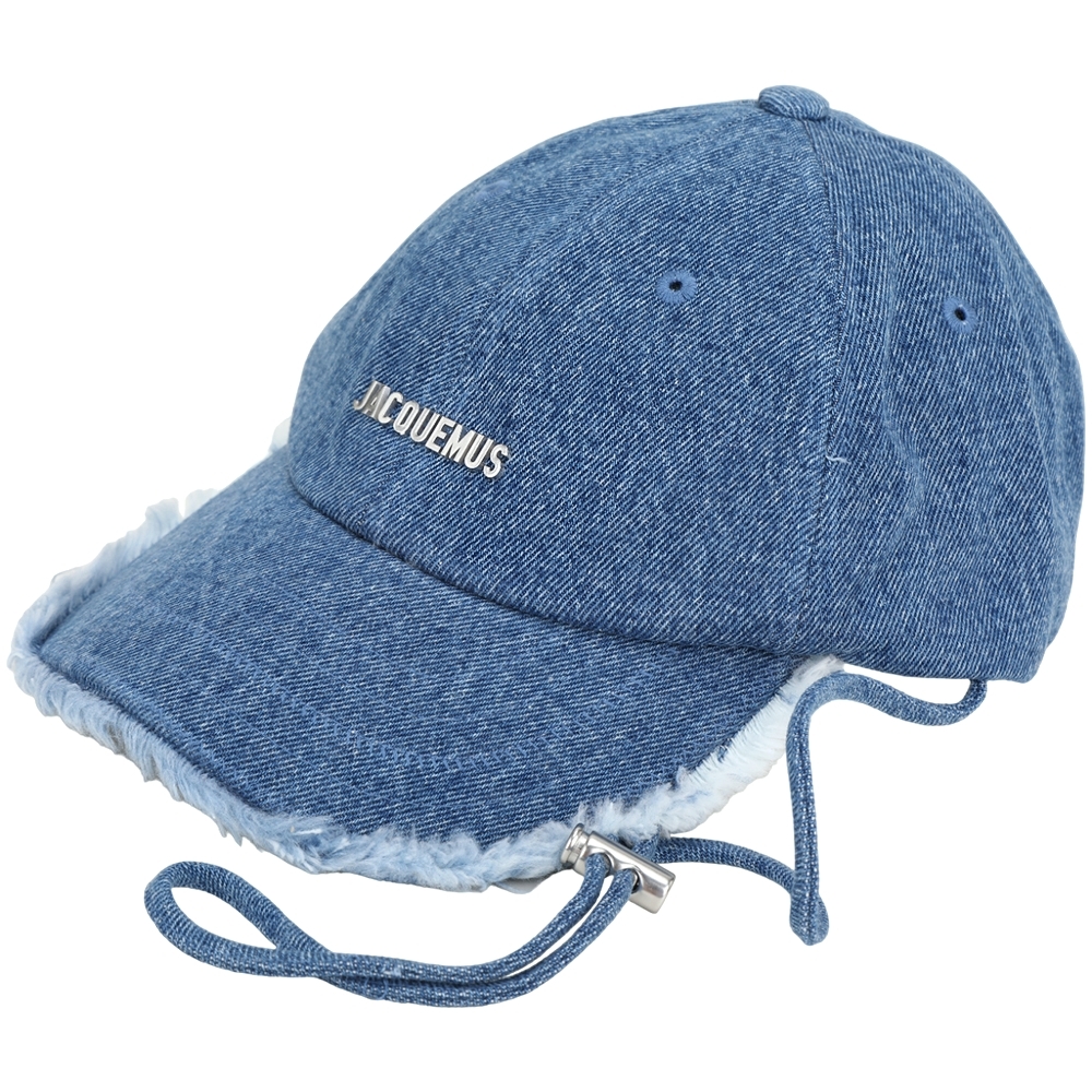 JACQUEMUS Artichaut 字母棉混紡牛仔棒球帽(藍色)