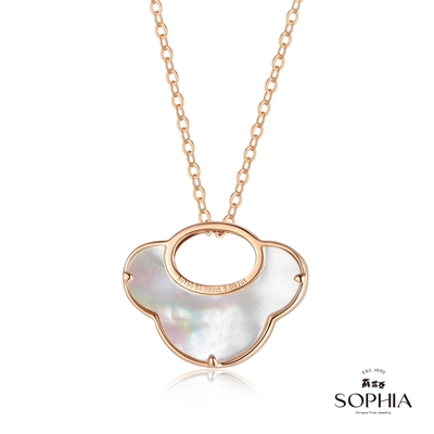 SOPHIA 蘇菲亞珠寶 - 如意造型 18K玫瑰金 貝殼鑽石套鍊