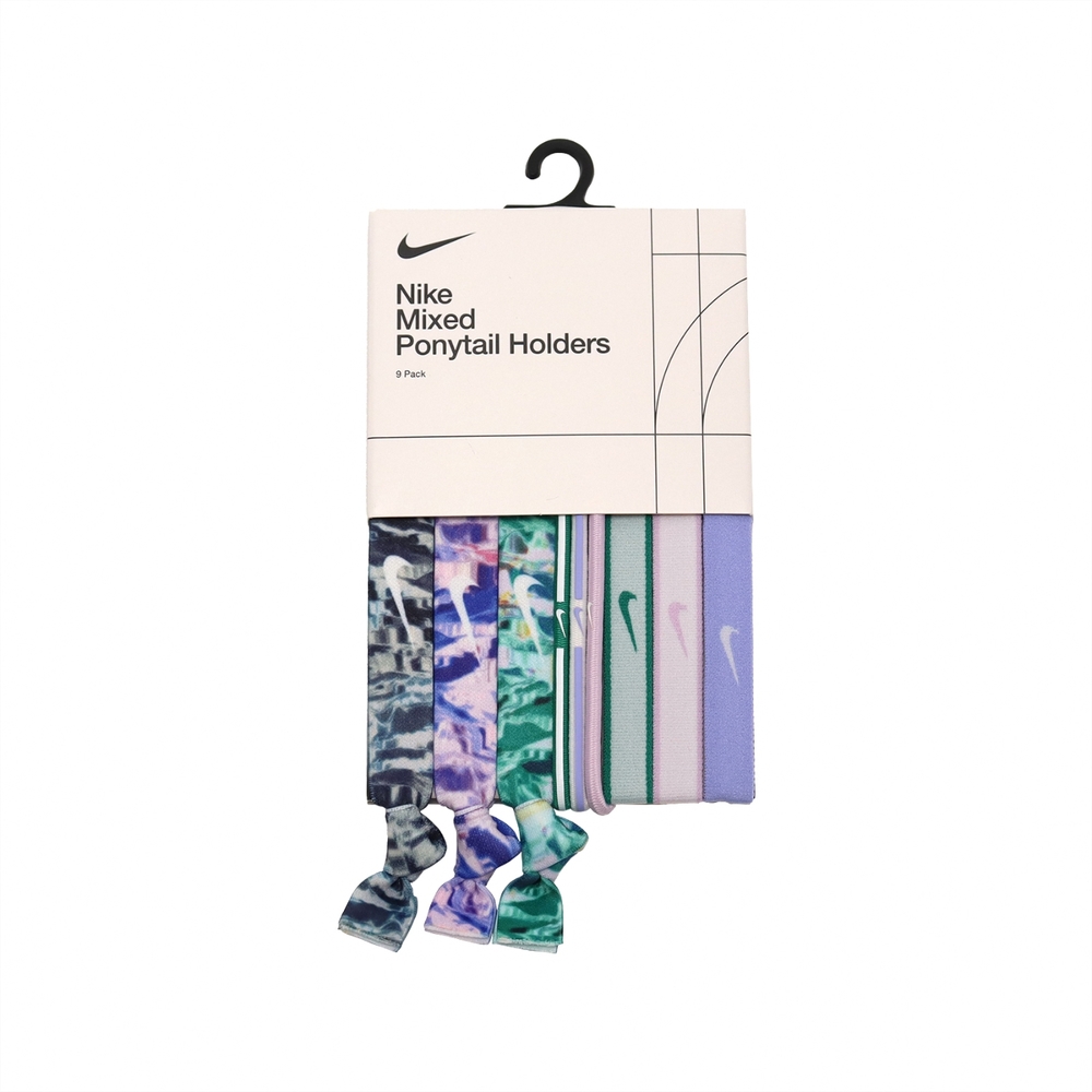 Nike 頭帶 Mixed Ponytail Holder 男女款 多掃 紫粉 綠 圖紋 素面 髮帶 髮圈 N000353751-0OS