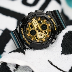 CASIO 卡西歐 G-SHOCK 人氣黑金手錶 迎春好禮 (GA-140GB-1A1)