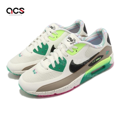 Nike 高爾夫球鞋 Air Max 90 Golf NRG 男女鞋 白 綠 桃紅 花 氣墊 緩震 運動鞋 DQ0279-100