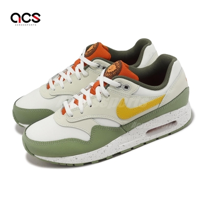 Nike 休閒鞋 Air Max 1 SE GS 大童 女鞋 綠 黃 氣墊 復古 Ready Play FV3646-171