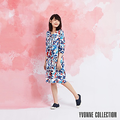 YVONNE COLLECTION 花卉印花開襟洋裝