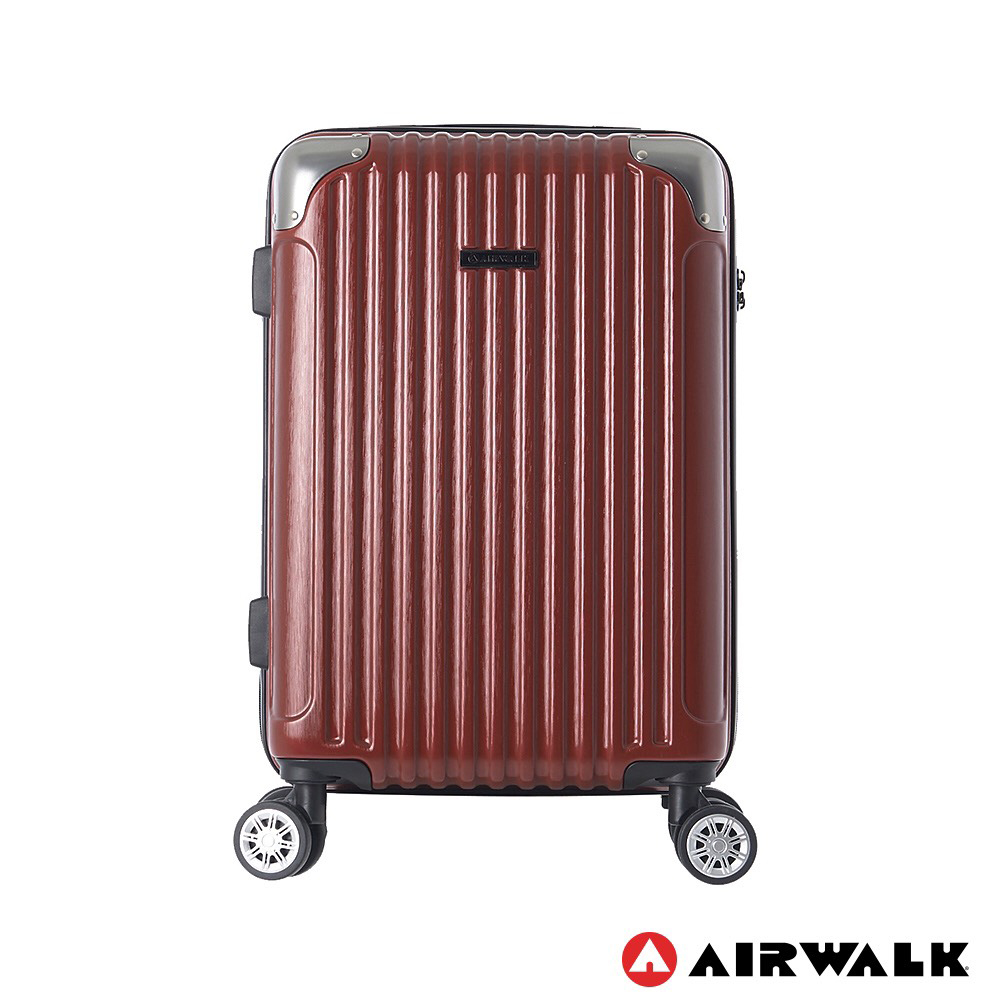 AIRWALK - 都市行旅24吋特光立體拉絲金屬護角輕質拉鍊行李箱-共2色