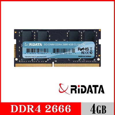 RIDATA錸德 4GB DDR4 2666/SO-DIMM 筆記型電腦記憶體