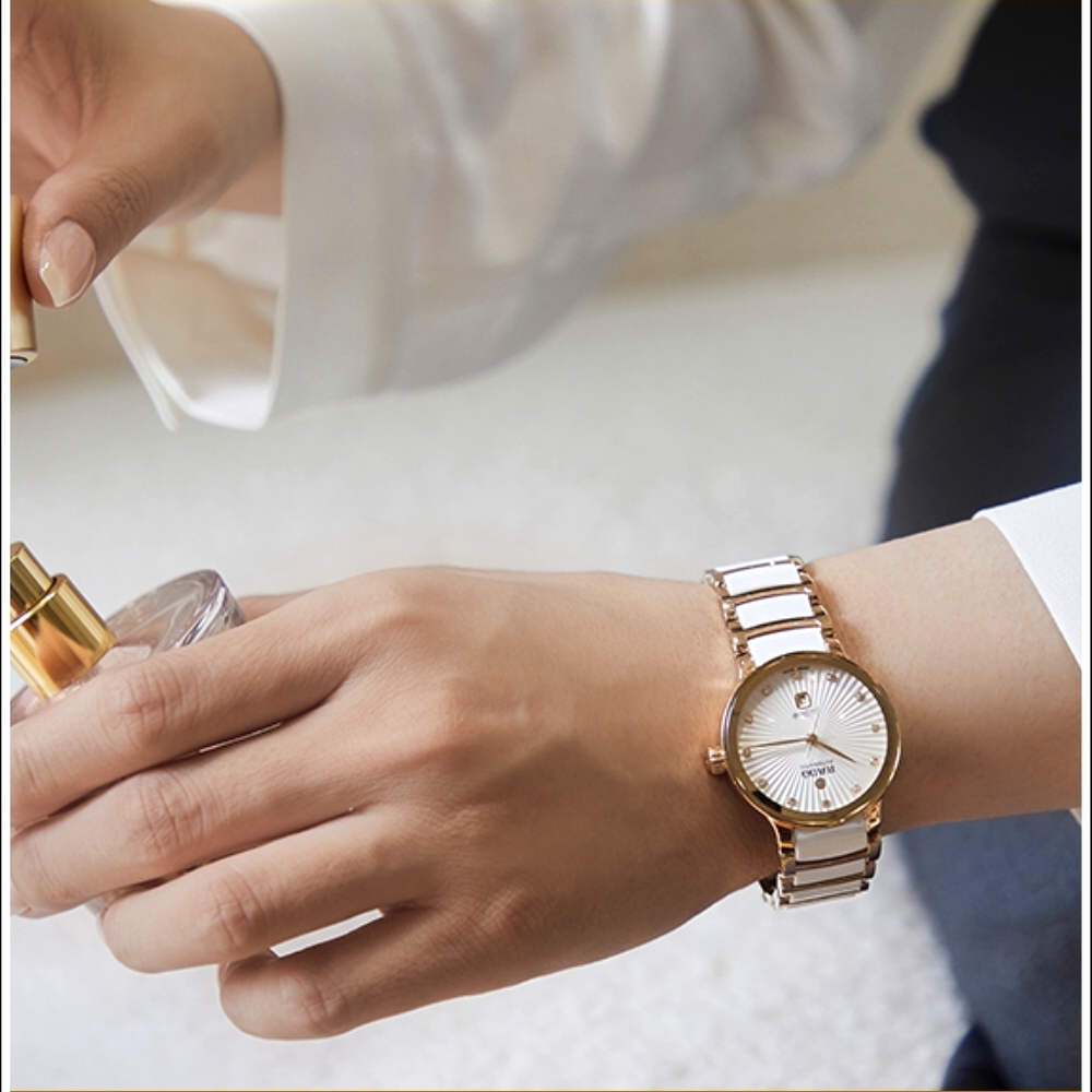 RADO 雷達表官方授權R Centrix 晶萃真鑽自動腕錶白陶瓷玫瑰金.5