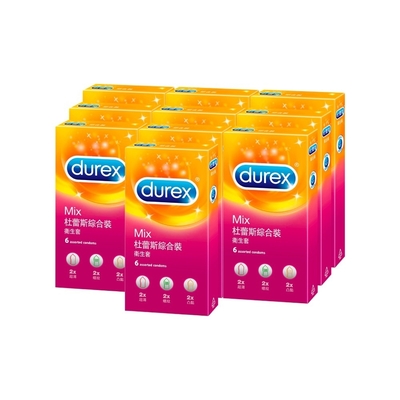 【Durex杜蕾斯】綜合裝保險套-超薄x2+螺紋2+凸點x2 6片x10盒