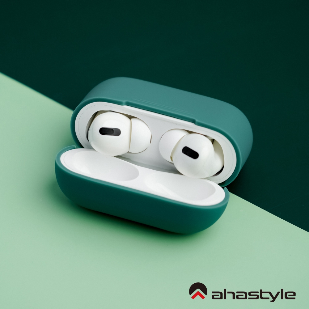 AHAStyle AirPods Pro 1代輕薄矽膠保護套 松綠色