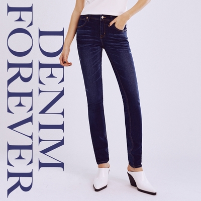 BRAPPERS 女款 新美腳ROYAL系列-低腰彈性窄管褲-深藍