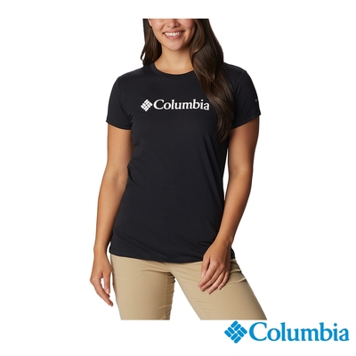 Columbia哥倫比亞 女款-LOGO短袖上衣-黑色 UAL07460BK / S23