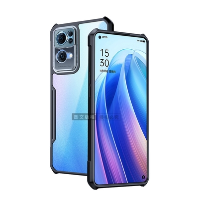 XUNDD 軍事防摔 OPPO Reno7 Pro 5G 鏡頭全包覆 清透保護殼 手機殼(夜幕黑)