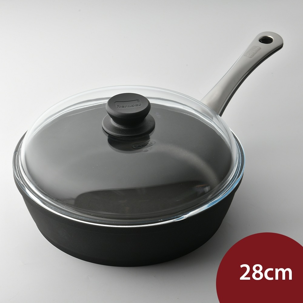 德國Berndes寶迪 黑鑽鈦金不沾鍋平底鍋+蓋 深鍋 28cm 電磁爐不可用