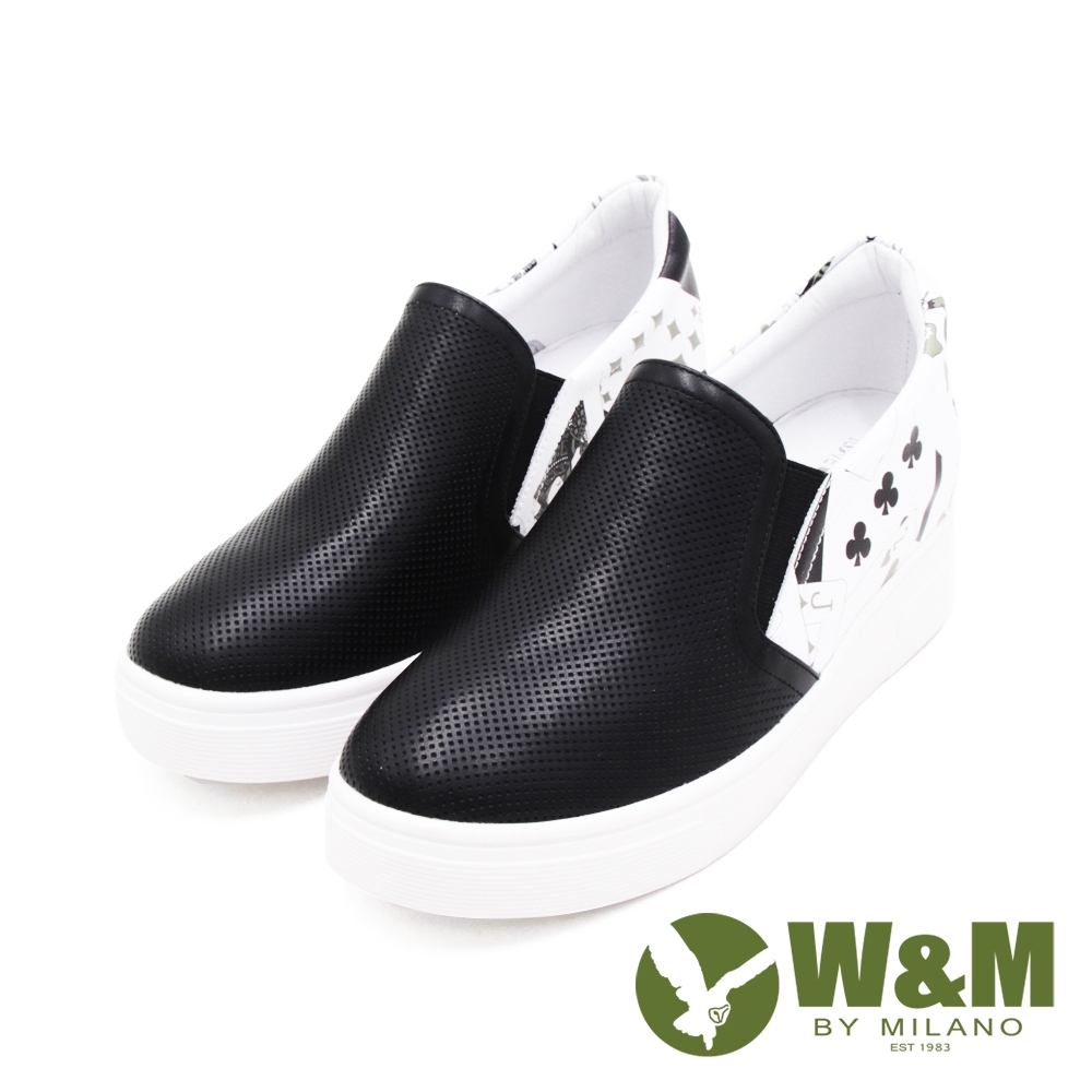 W&M (女)撲克牌厚底增高懶人鞋 女鞋 - 黑(另有白)