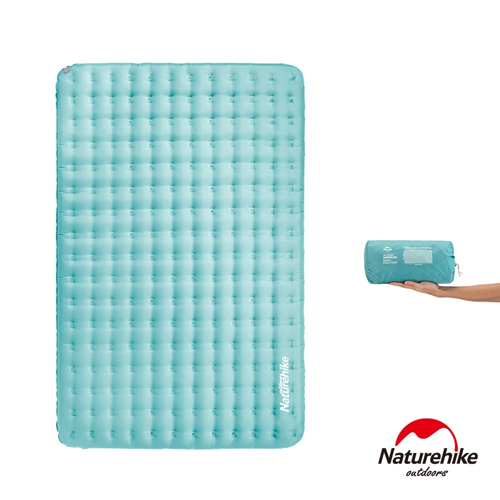 Naturehike 舒適雙人輕量加厚加寬TPU充氣睡墊 防潮墊 海水藍-急