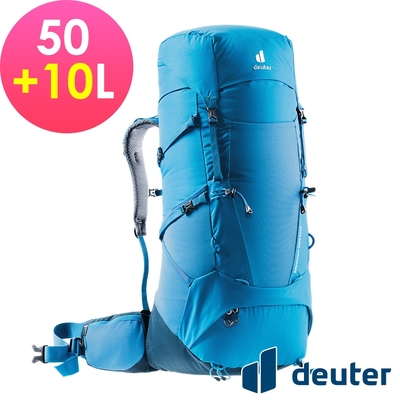 【deuter 德國】AIRCONTACT CORE 50+10L拔熱式透氣背包3350322藍/長途登山包/自助背包客/休閒旅遊包