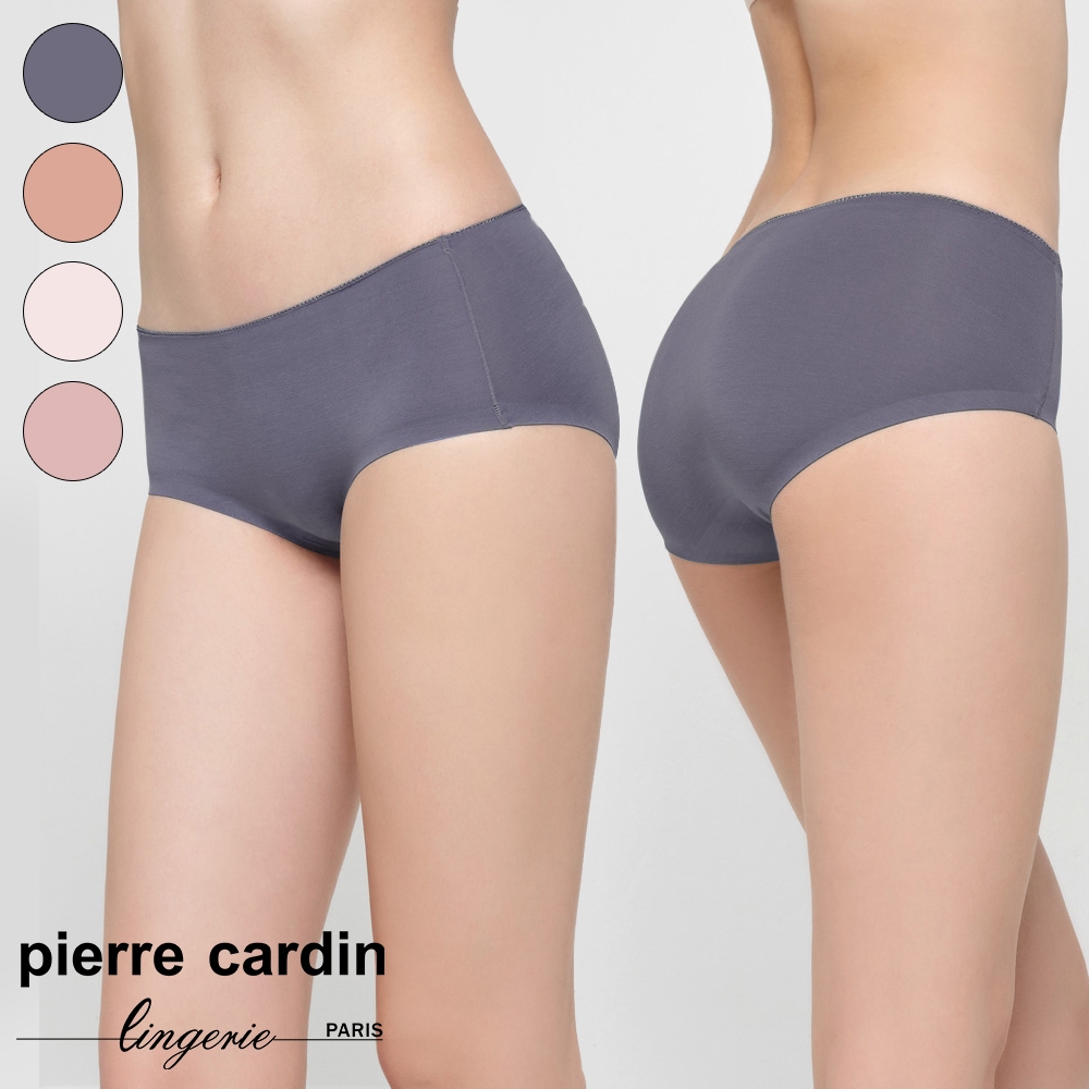 【pierre cardin 皮爾卡登女性內衣】簡約素面中腰無痕平口褲-淺膚