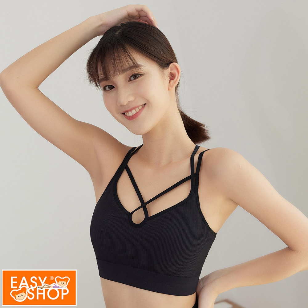 EASY SHOP-RUN愛運動-FREE LIFE運動背心美背BRA TOP-極冷黑