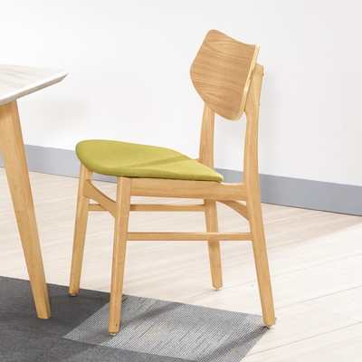 Boden-奧普綠色布面實木餐椅/單椅-49x53x84cm