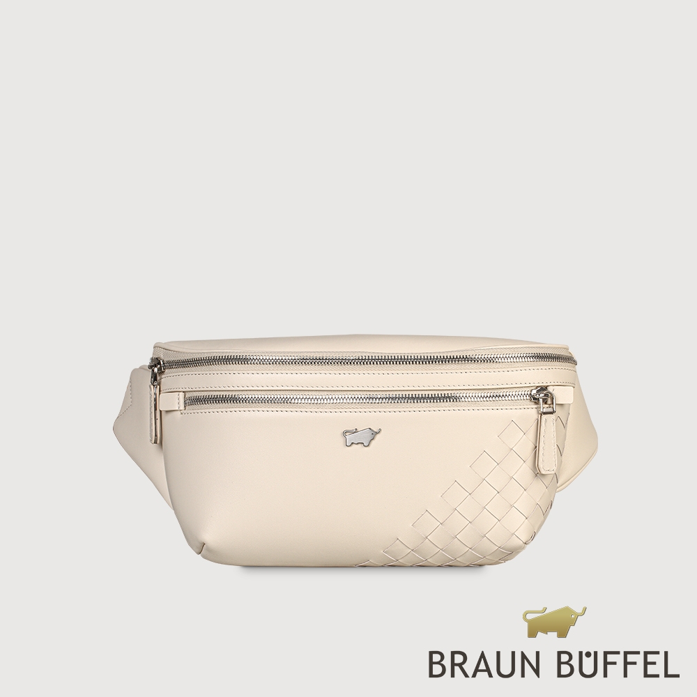 【BRAUN BUFFEL 德國小金牛】台灣總代理 墨菲斯 腰胸包-粉筆白/BF524-07-CK