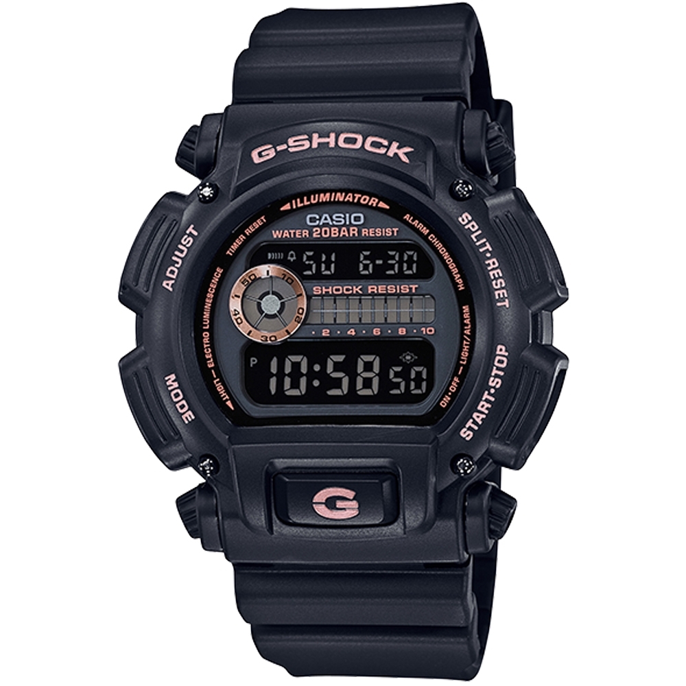 CASIO卡西歐 G-SHOCK 復刻經典時尚耐衝擊構造電子手錶(DW-9052GBX-1A4)