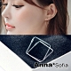 AnnaSofia 鏤空菱方框C圈 925銀針耳針耳環(銀系) product thumbnail 1