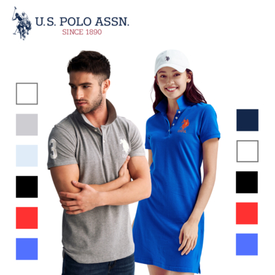 U.S. POLO ASSN.男大馬POLO衫/女連身裙-多款多色