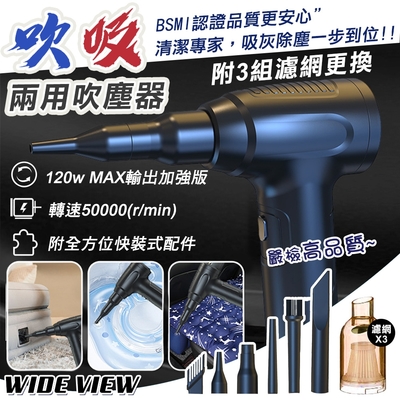 【WIDE VIEW】多功能吹吸兩用吹塵器-附濾網x3組(吹氣機 打氣機 抽氣機 BSMI檢驗合格/UL-MVC05P)