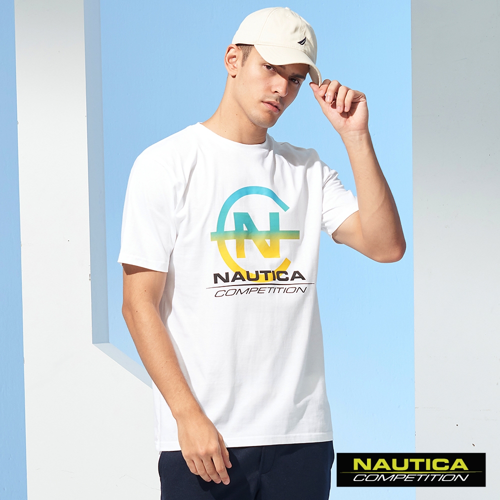 Nautica COMPETITION男裝漸層LOGO短袖T恤-白