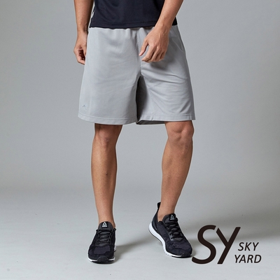 【SKY YARD】網路獨賣款-素色簡約運動短褲-灰色