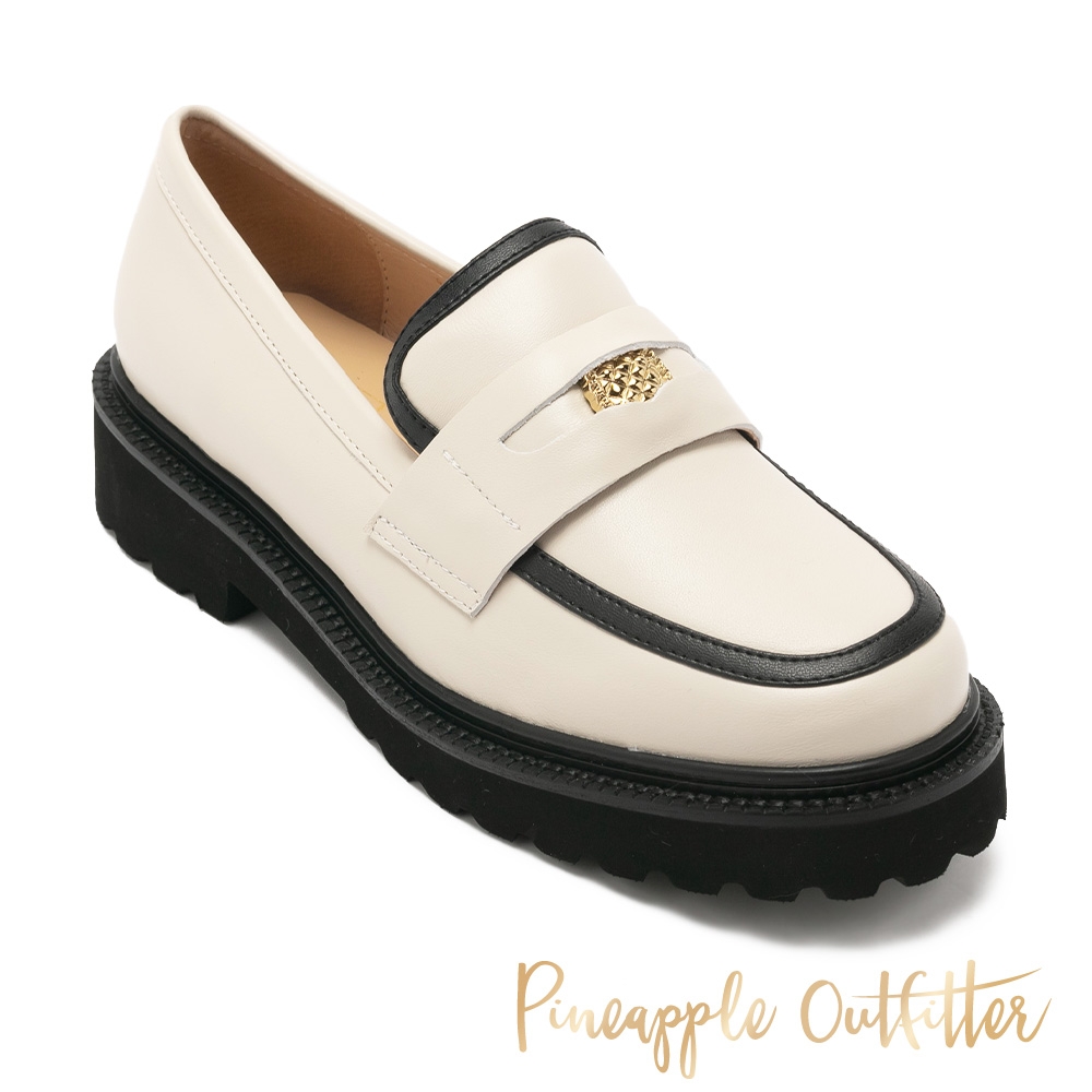 Pineapple Outfitter-MAIZAH 羊皮厚底樂福鞋-白色