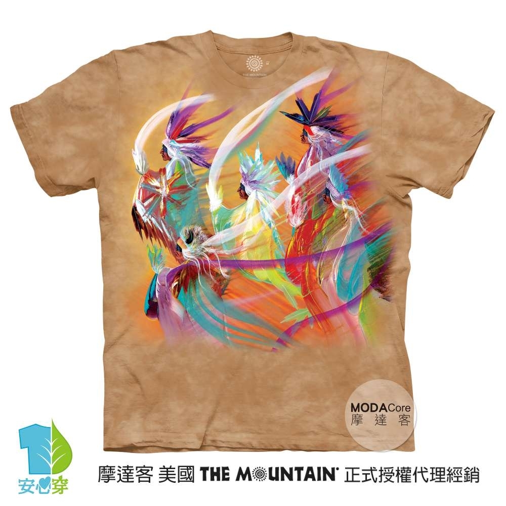 摩達客-美國進口The Mountain 印第安彩虹舞 純棉環保藝術中性短袖T恤