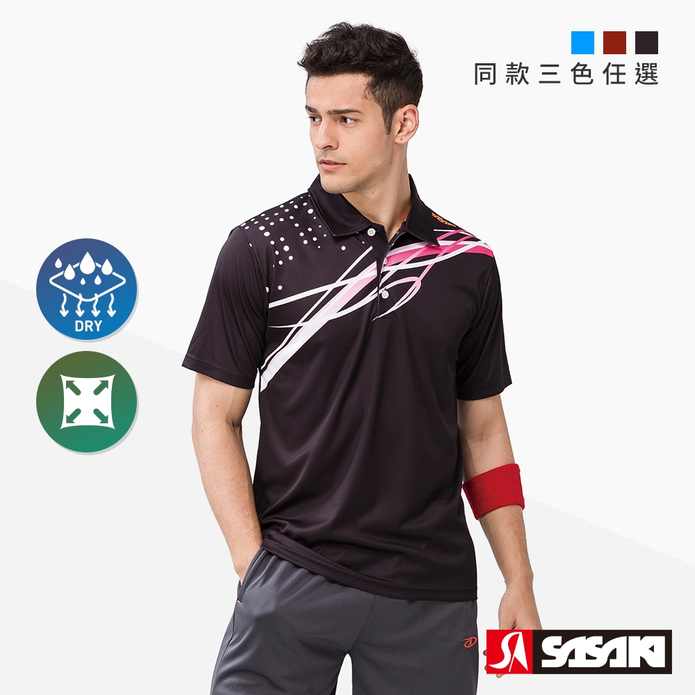 SASAKI 吸濕排汗網球短袖上衣 男 三色任選 product image 1