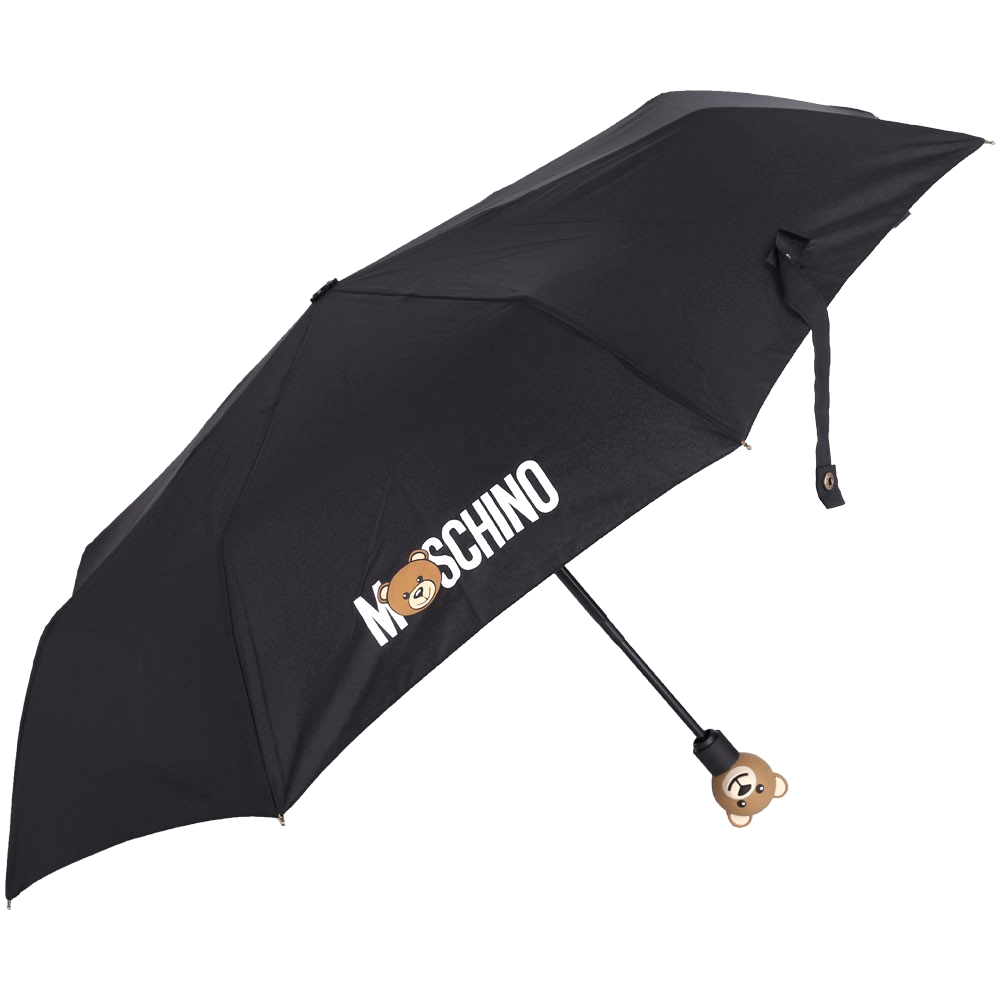 MOSCHINO Mini 黑色泰迪熊傘柄設計折疊晴雨傘(展示品) | 歐系精品包