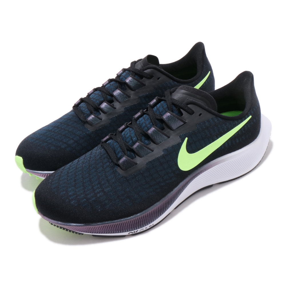 Nike 慢跑鞋 Zoom Pegasus 37 運動 男鞋 氣墊 避震 包覆 路跑 健身 小飛馬 黑 藍 BQ9646001