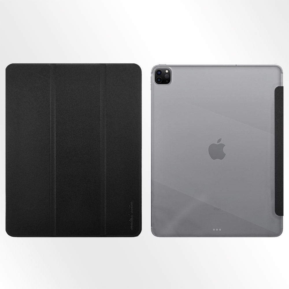 Metal-Slim Apple iPad Pro 12.9" (第5代) 2021 高仿小牛皮三折立架式保護皮套(袋裝)