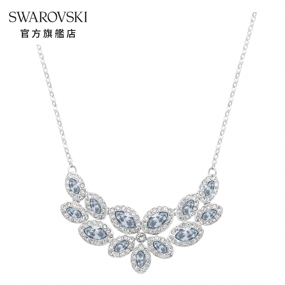 SWAROVSKI 施華洛世奇  Baron 項鏈 欖尖形切割  灰色  鍍銠