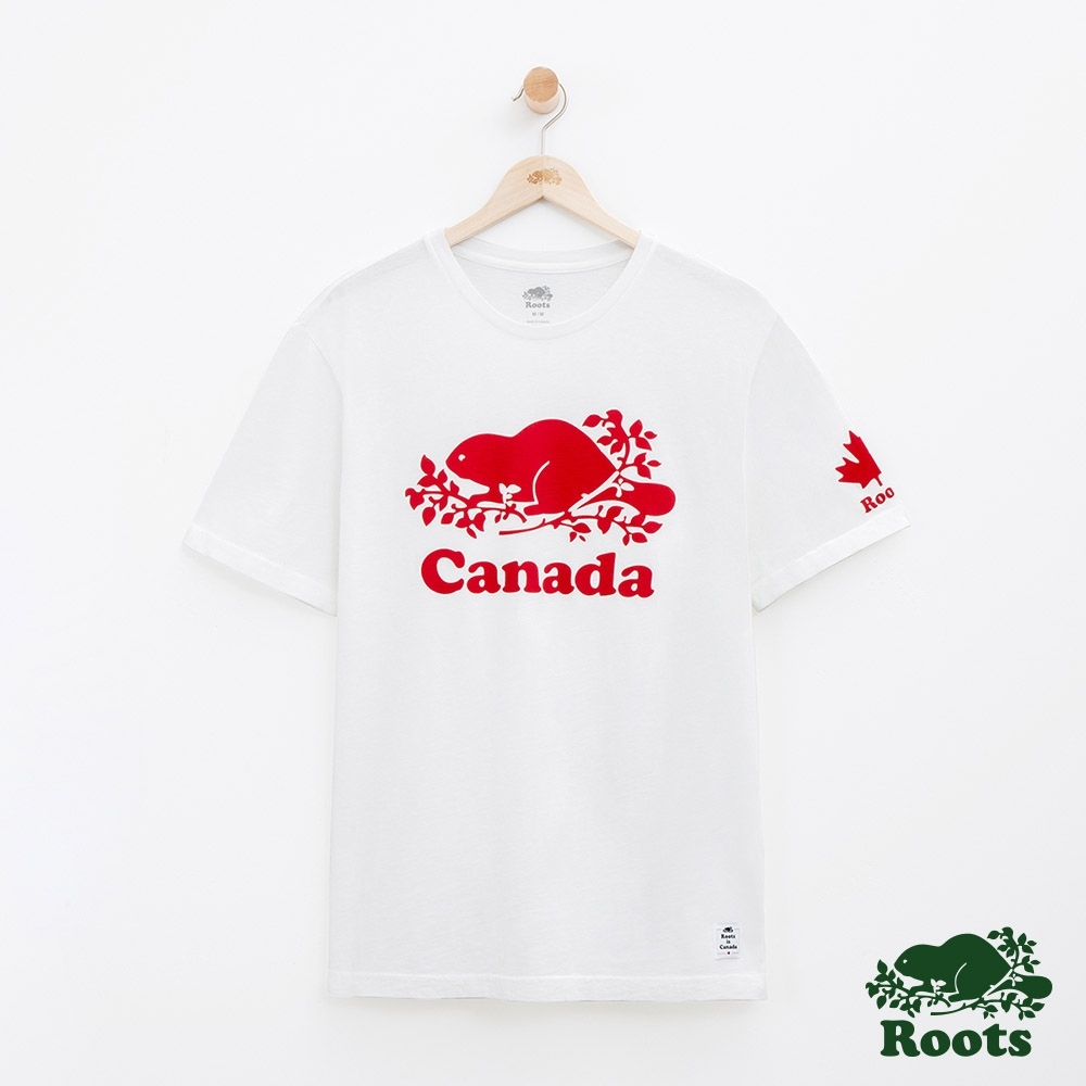 男裝Roots 加拿大系列短袖T恤-白色