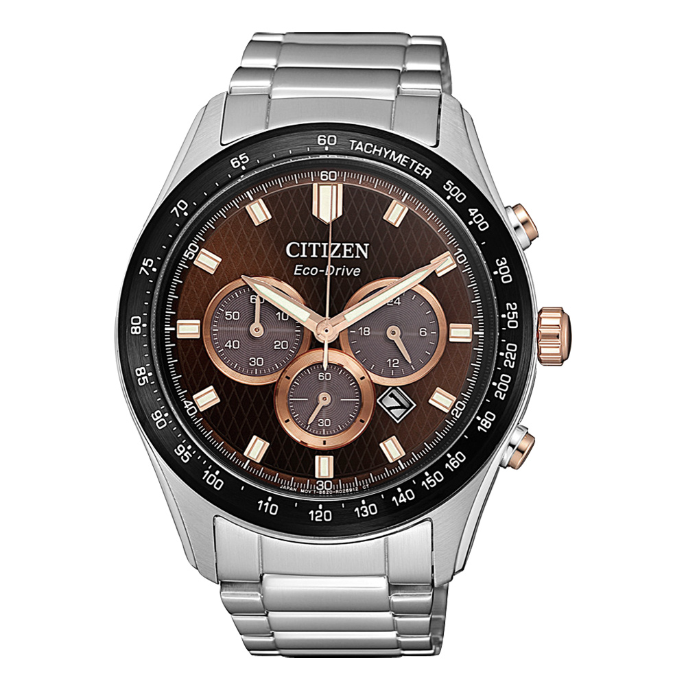 CITIZEN 光動能撼動世界計時三眼腕錶-銀X咖(CA4456-83X)/43mm