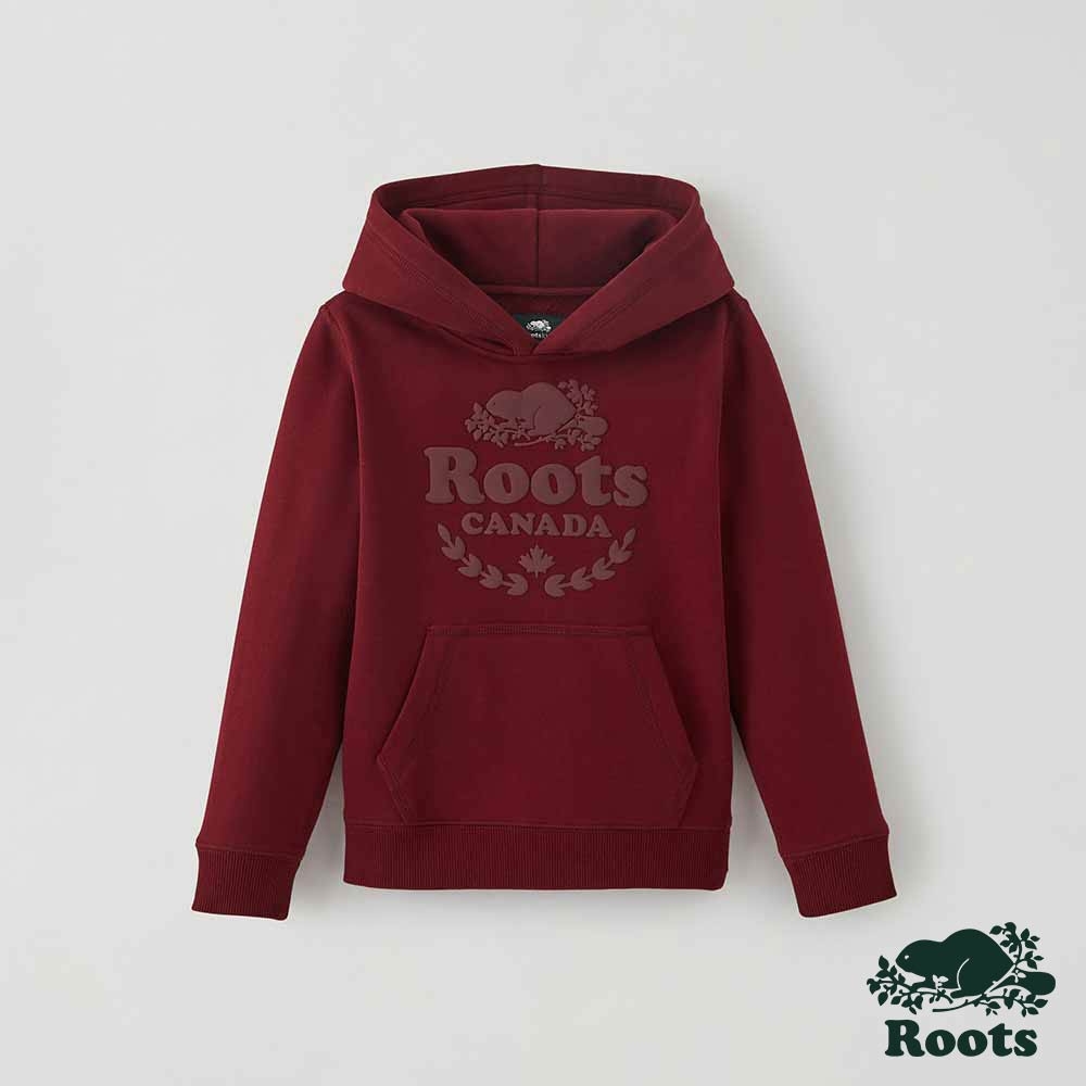 Roots 大男童- 桂冠海狸連帽上衣-深紫紅