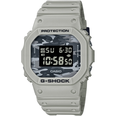 CASIO 卡西歐 G-SHOCK 城市迷彩 計時電子錶-灰 送禮首選 DW-5600CA-8