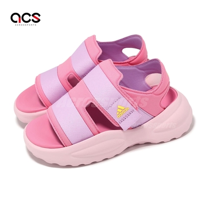 adidas 涼拖鞋 Mehana Sandal Kids 中童 粉 小朋友 緩衝 魔鬼氈 涼鞋 休閒鞋 愛迪達 ID7908