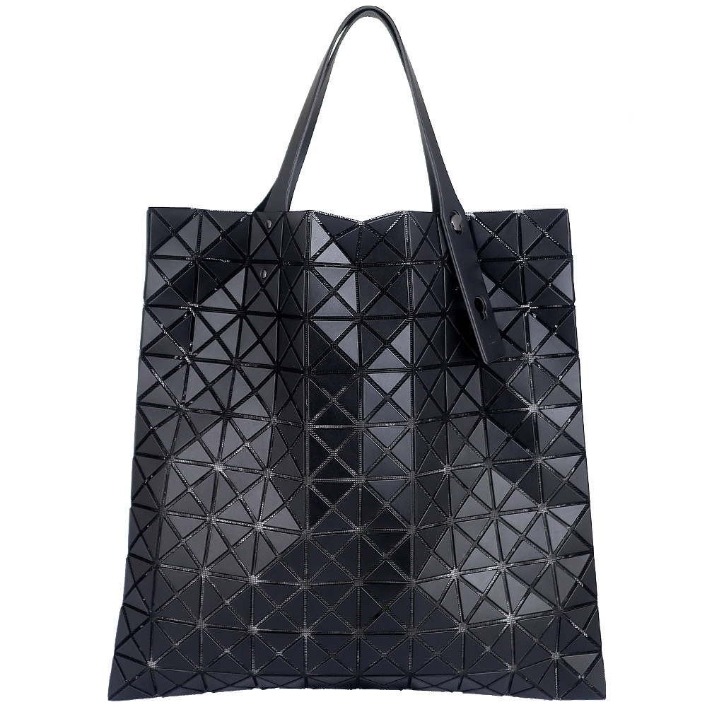 ISSEY MIYAKE 三宅一生 BAOBAO 黑色皮質三角格10x10手提包