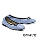 平底鞋  BYHUE 甜心舒適蝴蝶結羊皮軟芯Q底娃娃平底鞋－藍 product thumbnail 1