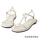山打努SANDARU-涼鞋 工字細帶低跟圓跟涼鞋-白 product thumbnail 1