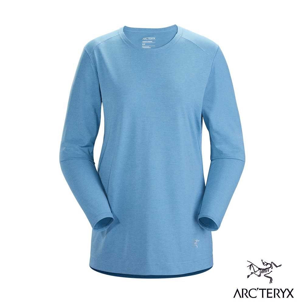Arcteryx 始祖鳥 女 Quadra 快乾 長袖 圓領衫 倒影雜藍