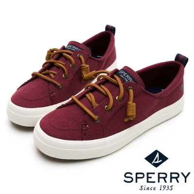 SPERRY 街頭風尚時尚帆布鞋(女)-酒紅