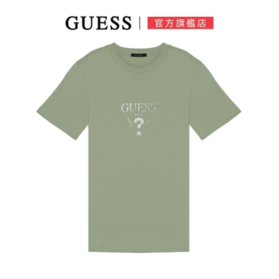 【GUESS】素色百搭小LOGO短T-三色可選