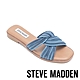 【線上獨家款】STEVE MADDEN-SLOANE 細帶扭結平底涼拖鞋-牛仔藍 product thumbnail 1