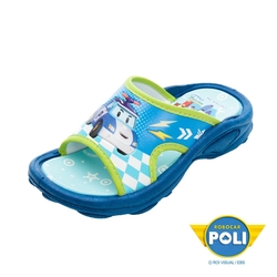【POLI 波力】正版童鞋 波力 拖鞋 好穿脫 台灣製 藍/POKS34036
