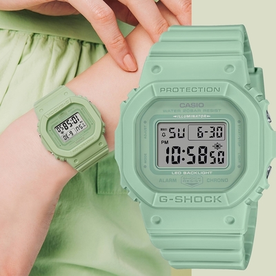 CASIO 卡西歐 G-SHOCK 青蘋果綠方形女錶 送禮首選 GMD-S5600BA-3